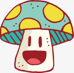 卡通大笑的蘑菇素材