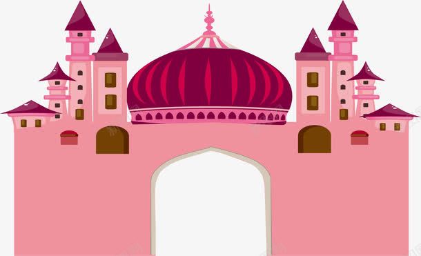 唯美粉色卡通城堡png免抠素材_新图网 https://ixintu.com 卡通 城堡 粉色