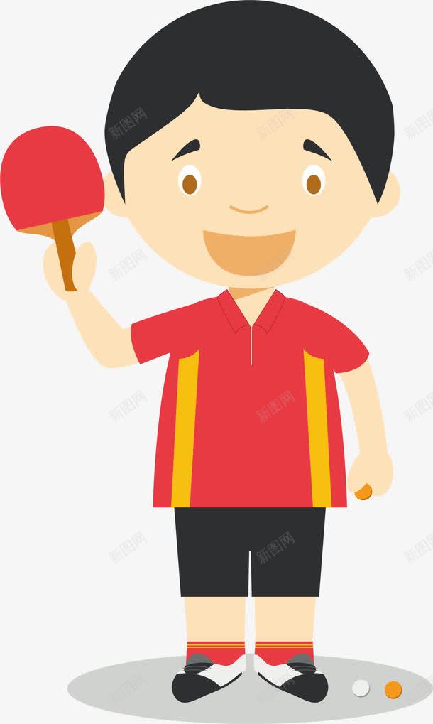乒乓球运动员png免抠素材_新图网 https://ixintu.com 乒乓球 乒乓球拍 可爱 微笑 手绘 短发 运动员 运动衣