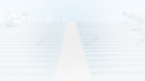 手绘白色的楼梯背景背景