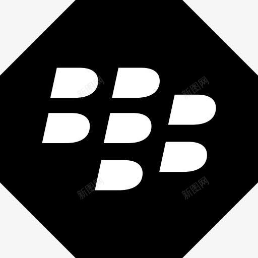 黑莓系统黑八角形图标png_新图网 https://ixintu.com Blackberry 黑莓