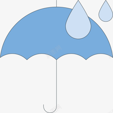 下雨小伞装饰图标图标