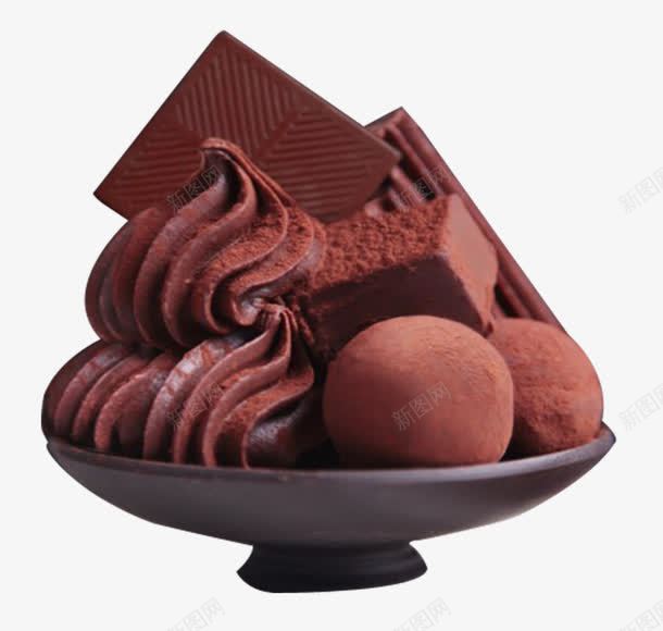 一盘巧克力png免抠素材_新图网 https://ixintu.com 可可脂 巧克力 巧克力酱 食物