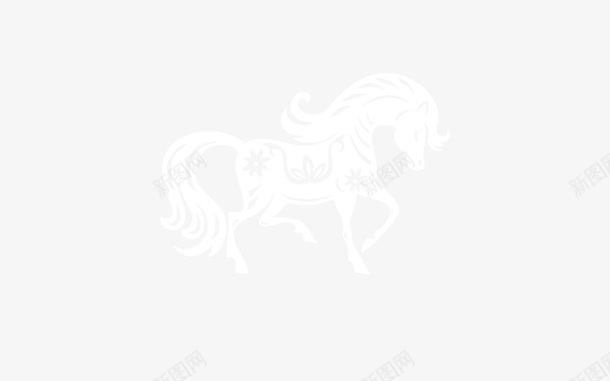 马png免抠素材_新图网 https://ixintu.com 创意马 十二生肖 白色小马 装饰