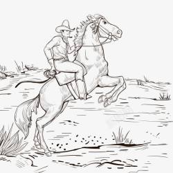 骑马的牛仔素描牛仔图高清图片