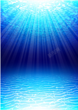 简约海底海面下水底背景图矢量图高清图片