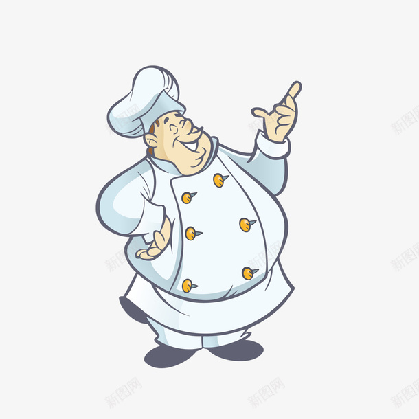 胖子厨师png免抠素材_新图网 https://ixintu.com 卡通 厨师 厨师帽 厨师服 手绘 简图 胖子
