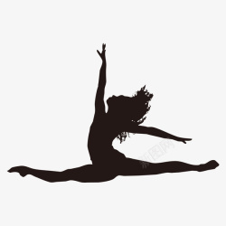 女舞者跳芭蕾的女舞者剪影矢量图高清图片