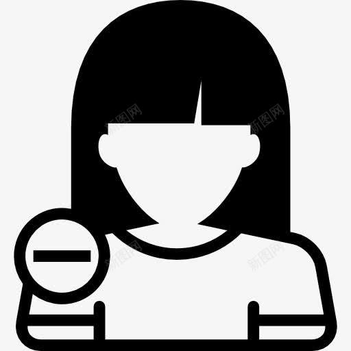 女孩图标png_新图网 https://ixintu.com 减 删除 头像 女人 用户 界面