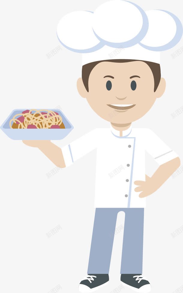 意大利面厨师png免抠素材_新图网 https://ixintu.com 意大利面 男厨师 白色厨师服 矢量素材 餐厅大厨