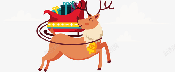圣诞节礼物驯鹿车矢量图ai免抠素材_新图网 https://ixintu.com 圣诞礼物 圣诞节 圣诞节快乐 矢量png 矢量图 驯鹿 驯鹿车 麋鹿车