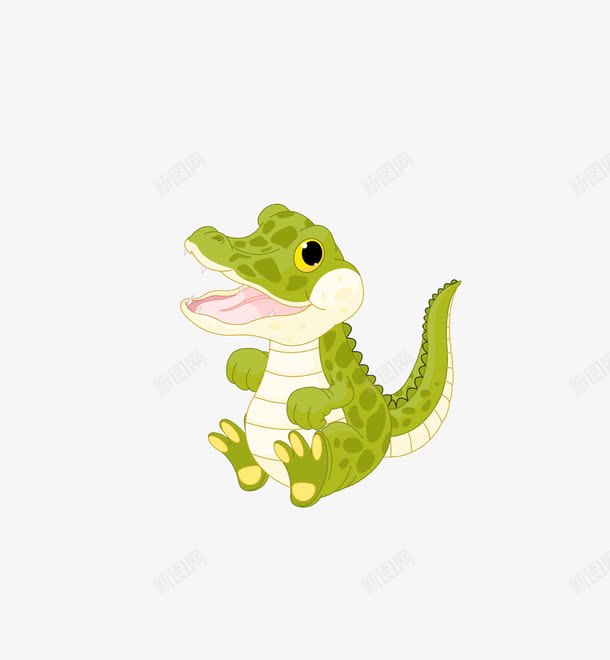 可爱的小鳄鱼png免抠素材_新图网 https://ixintu.com 卡通 绿色 鳄鱼