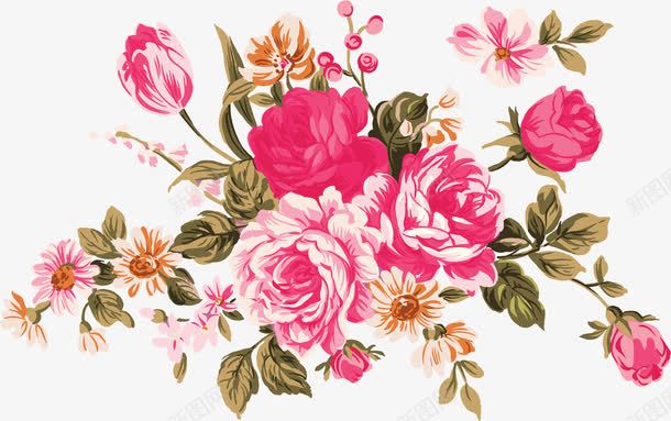 粉色花朵植物贺卡花纹png免抠素材_新图网 https://ixintu.com 植物 粉色 花朵 花纹 设计 贺卡