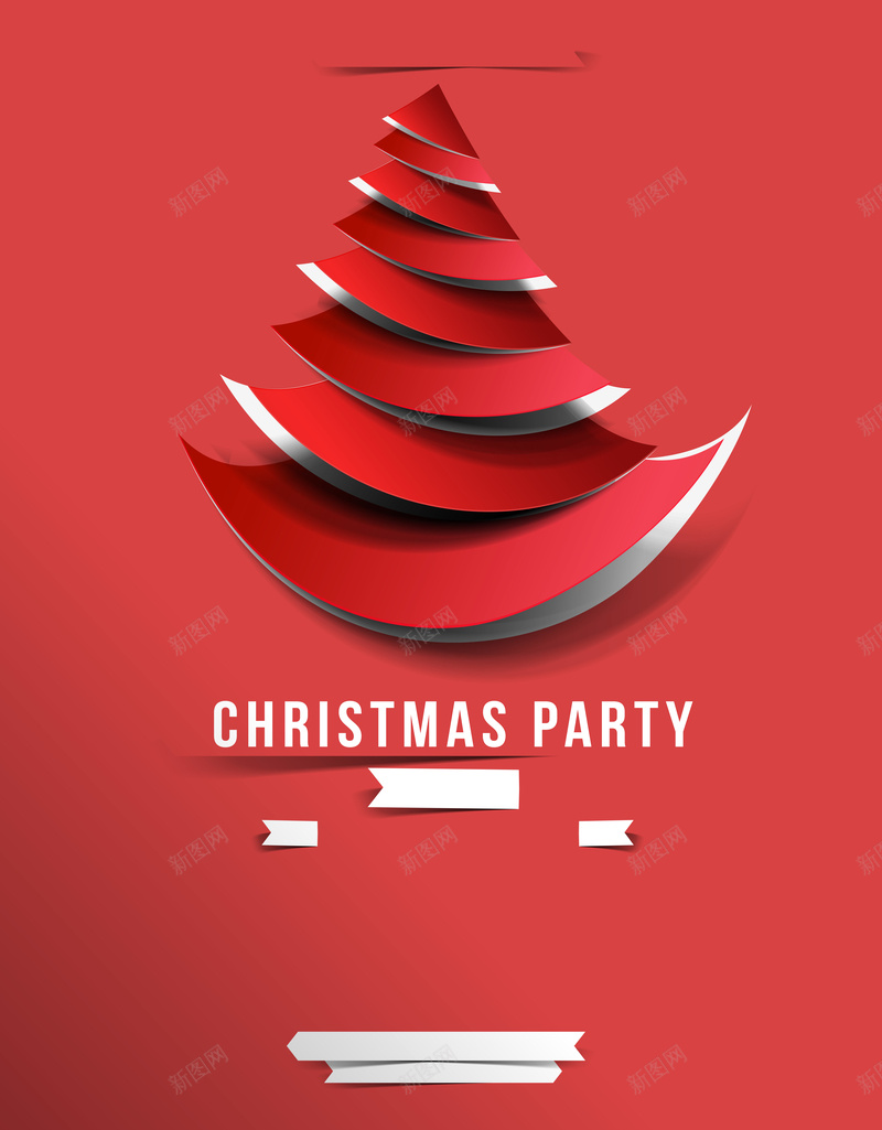 圣诞节海报矢量图ai设计背景_新图网 https://ixintu.com 剪纸 圣诞 圣诞树 大气 红色 矢量图