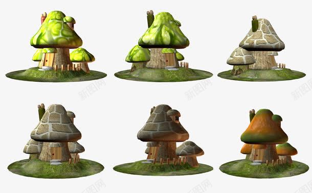 绿色蘑菇屋png免抠素材_新图网 https://ixintu.com 屋子 房子 绿色 蔬菜 蘑菇 食物 魔幻风格