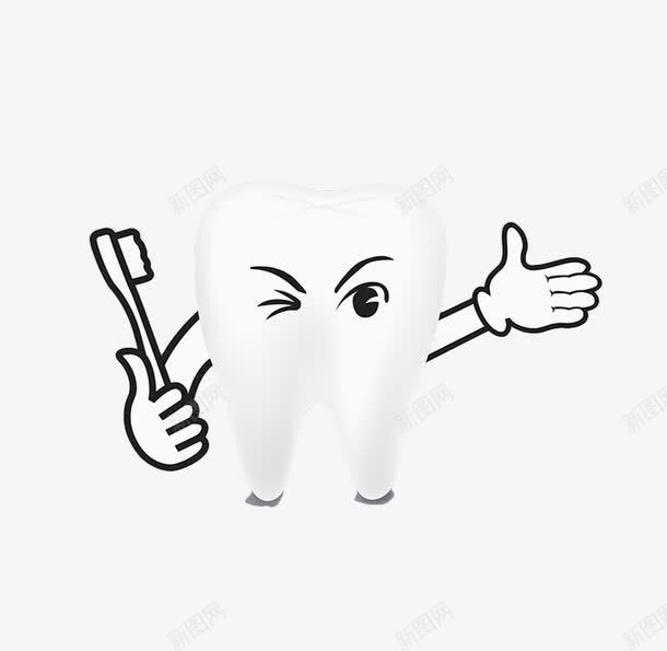 手绘白色牙齿png免抠素材_新图网 https://ixintu.com 保护牙齿 卡通 手绘 烤瓷牙 牙 牙刷 白色