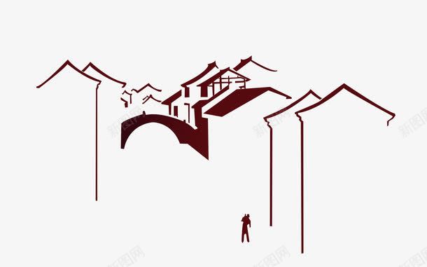 手绘古建筑群png免抠素材_新图网 https://ixintu.com 中国风 人 古建筑手绘图 建筑 建筑群 手绘 红色