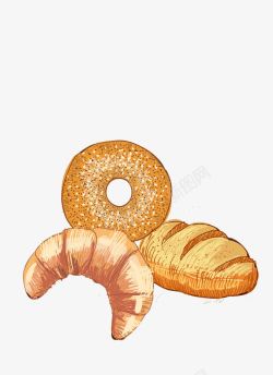 甜甜圈和面包素材