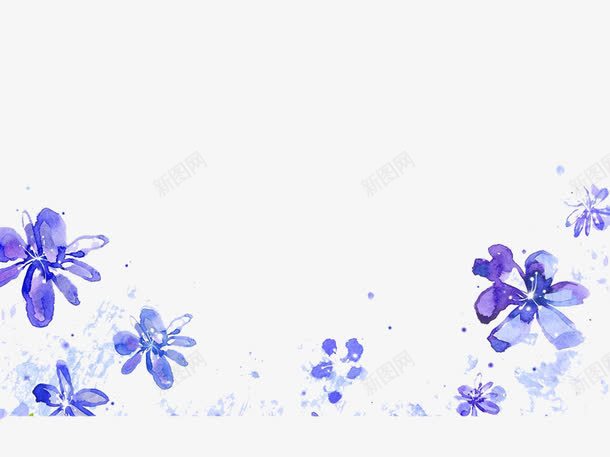 紫色下花png免抠素材_新图网 https://ixintu.com 手绘 水彩 清新 紫花 花儿 花朵