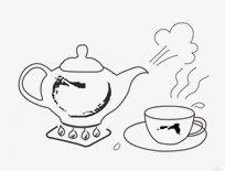 手绘茶壶png免抠素材_新图网 https://ixintu.com 手绘茶壶 线条 茶 茶壶 茶杯 装饰素材 黑色