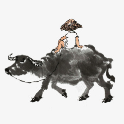 水墨牛趣图牧童与牛高清图片