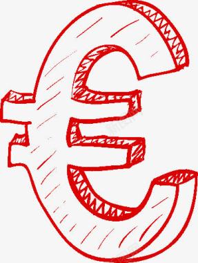红色手绘英镑货币符号图标图标