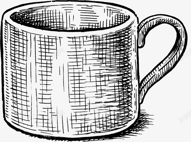 手绘茶杯png免抠素材_新图网 https://ixintu.com PNG图形 PNG装饰 手绘 水杯 灰色 茶杯 装饰