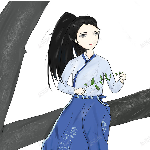 手绘汉服中国风女psd免抠素材_新图网 https://ixintu.com 中国风 女生 手绘 汉服 汉服少女