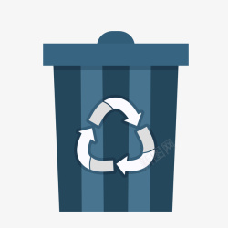 蓝色回收垃圾桶素材
