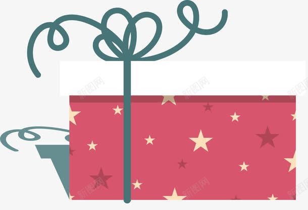 红色星星礼物盒png免抠素材_新图网 https://ixintu.com 圣诞礼物 矢量png 礼物盒 红色礼物 节日礼物