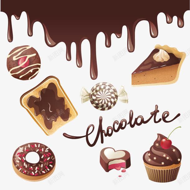巧克力和甜甜圈png免抠素材_新图网 https://ixintu.com 冰淇淋 巧克力 甜甜圈 面包