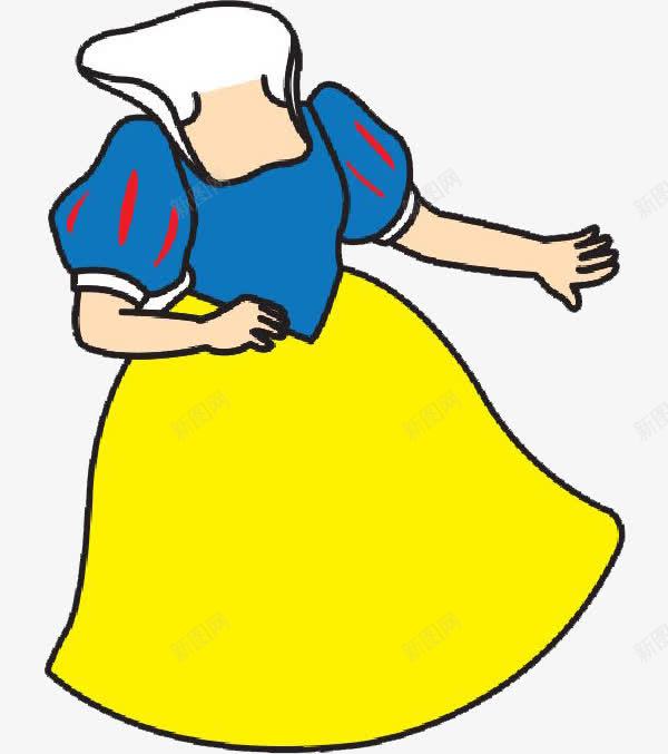 卡通身子png免抠素材_新图网 https://ixintu.com 卡通 可爱 手绘 无头 站着 蓝色 裙子 黄色
