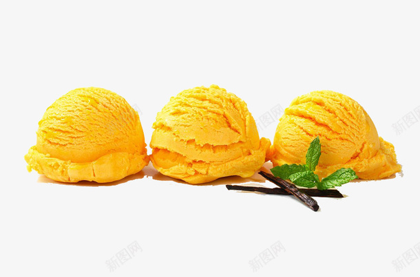 三个冰淇淋球png免抠素材_新图网 https://ixintu.com 三个 冰淇淋 冰淇淋球 实物 甜食 黄色