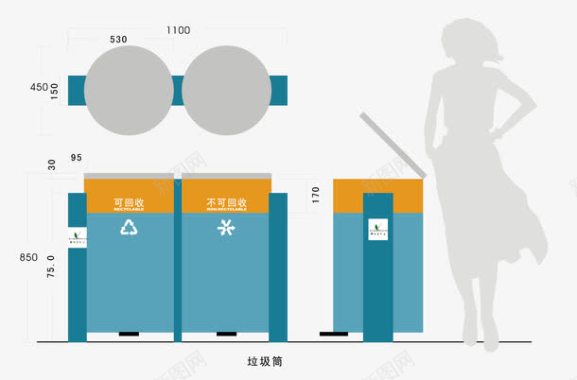 垃圾桶指示牌图标图标