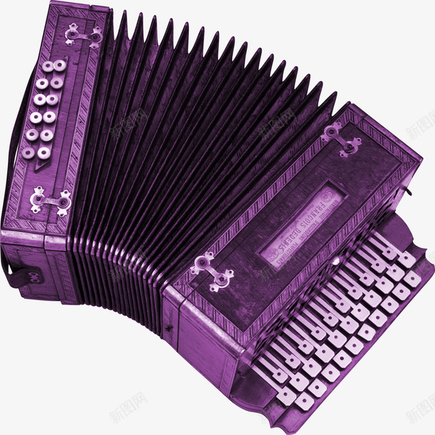 紫色漂亮手风琴png免抠素材_新图网 https://ixintu.com 乐器 手风琴 漂亮手风琴 紫色手风琴