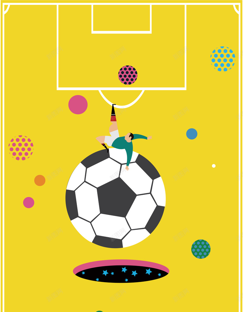 足球比赛海报背景矢量图ai设计背景_新图网 https://ixintu.com 卡通 开心 球场 足球 黄色 矢量图