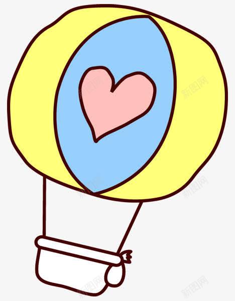手绘热气球和心png免抠素材_新图网 https://ixintu.com png素材 心 手绘画 热气球