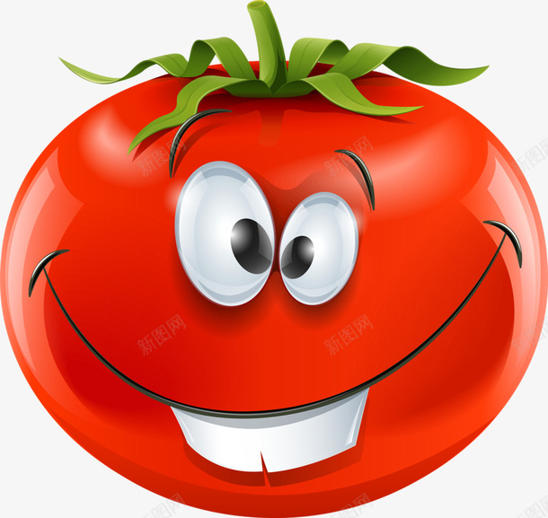 微笑的番茄png免抠素材_新图网 https://ixintu.com 牙齿 番茄 红色 蔬菜 西红柿