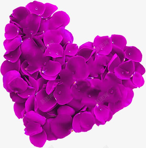紫色花瓣心形png免抠素材_新图网 https://ixintu.com 心形 紫色 花瓣