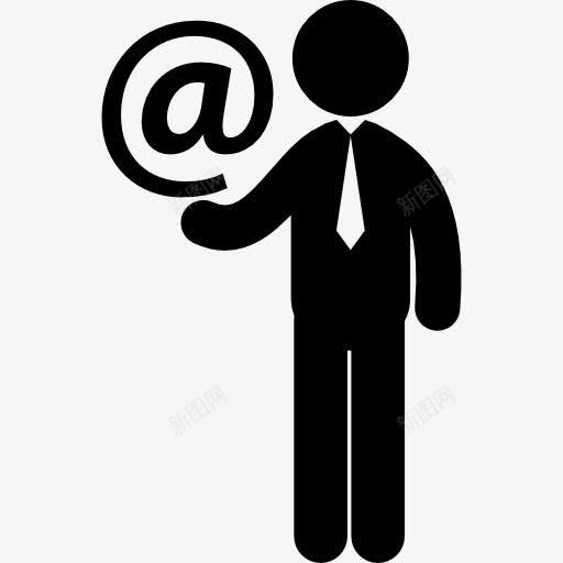 商人与电子邮件符号图标png_新图网 https://ixintu.com humanpictos 商业符号 商人 标志 电子邮件 站立 阿罗瓦