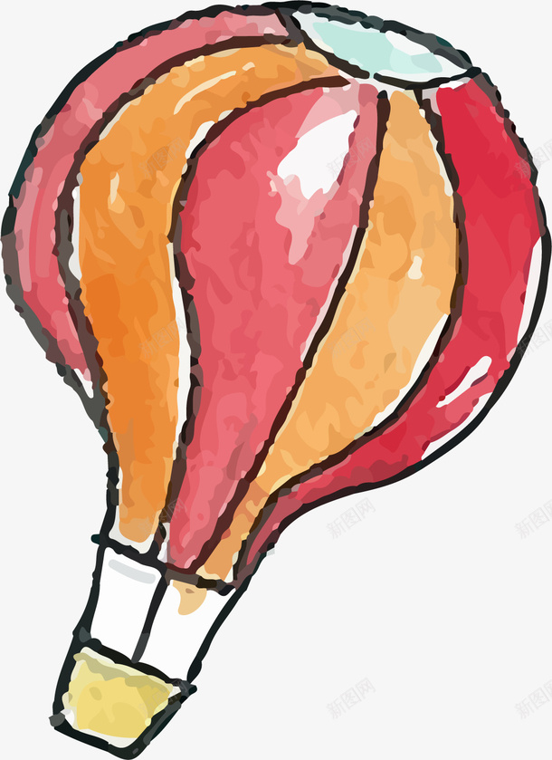 红色卡通漂浮热气球png免抠素材_新图网 https://ixintu.com 卡通 手绘 漂浮图案 热气球 矢量图案 红色