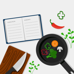 蔬菜刀图片纯素食品健康食品厨房海报背景矢量图高清图片