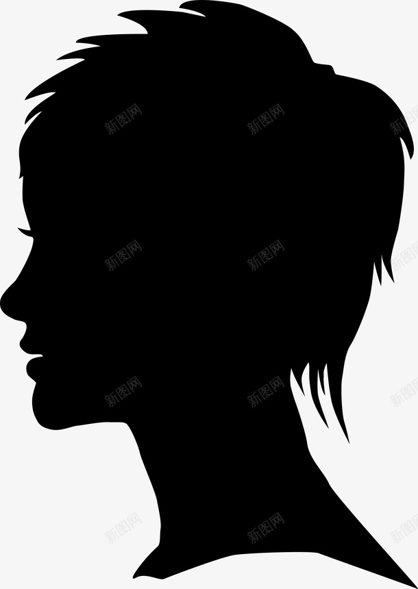 短头发卡通女人图图标png_新图网 https://ixintu.com 五官 人 卡通 口鼻 头 头部 头部剪影 女人 女孩 角色 身体 轮廓 面孔剪影