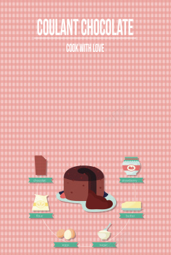 制作原料美味巧克力熔岩蛋糕海报背景矢量图高清图片