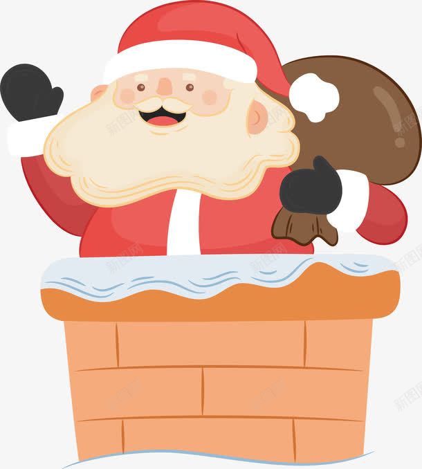 烟囱里的圣诞老人png免抠素材_新图网 https://ixintu.com 圣诞老人 圣诞节 烟囱 爬烟囱 矢量png 送礼物