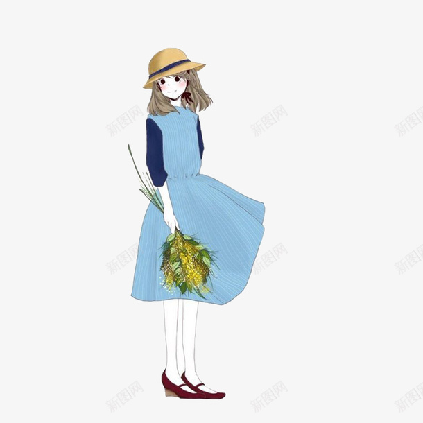 戴帽子的小女孩png免抠素材_新图网 https://ixintu.com PNG图形 卡通 小女孩 帽子 美女 花朵 装饰