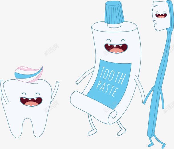 牙刷牙膏png免抠素材_新图网 https://ixintu.com 创意牙刷 卡通牙刷 微笑的牙齿 牙刷 牙膏 牙膏动漫 牙膏图案 牙齿 牙齿修护卡通图 矢量牙齿