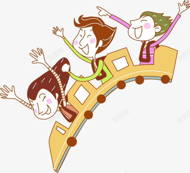 玩过山车png免抠素材_新图网 https://ixintu.com 61儿童节节日元素 卡通 卡通人物 游乐场 玩过山车