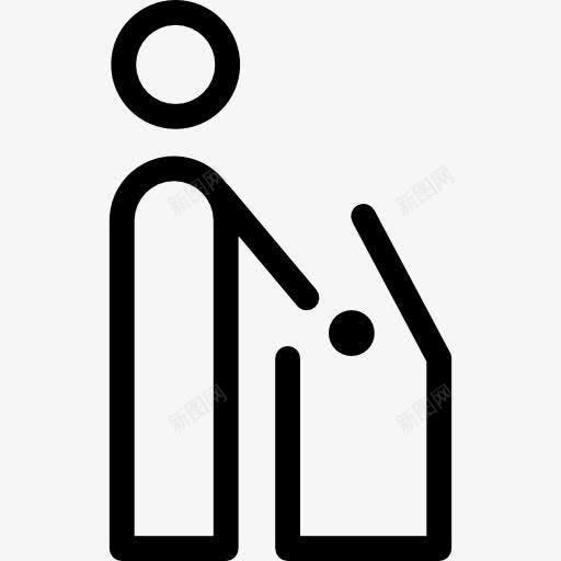男子轮廓抛垃圾桶图标png_新图网 https://ixintu.com 人 人轮廓 垃圾桶 扔垃圾桶 标志
