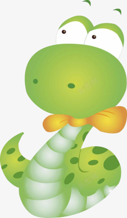 大头蛇卡通可爱大头绿色蛇高清图片
